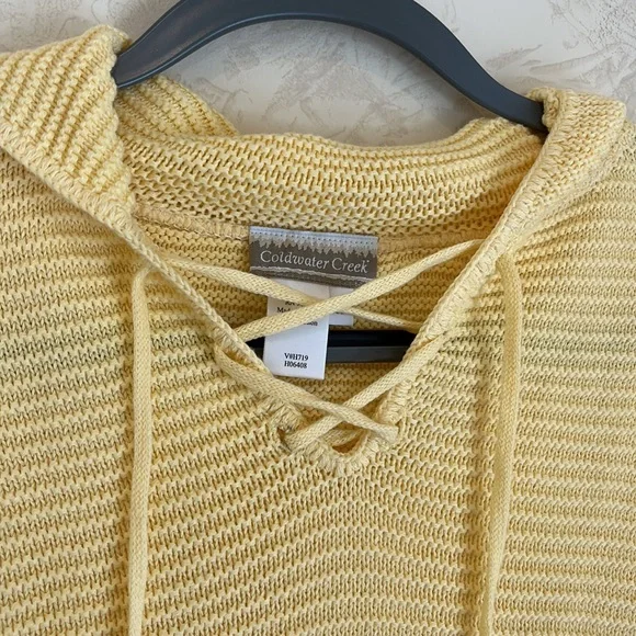 Coldwater Creek Pale Yellow Cotton Knit Sweater Size L - Picture 3 of 6